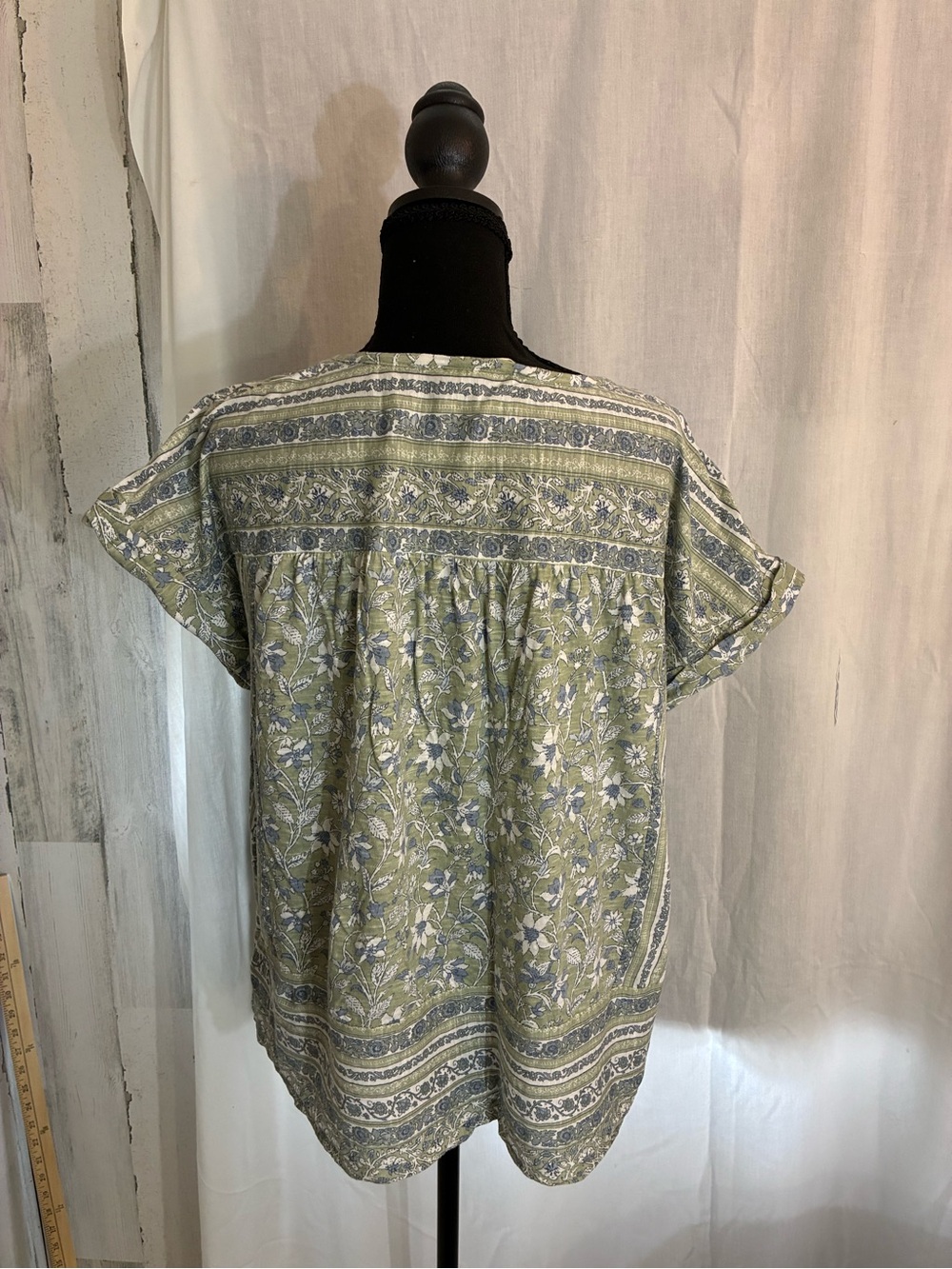 Lucky Brand Sage Floral Tie-Front Short Sleeve Blouse - Picture 2 of 2